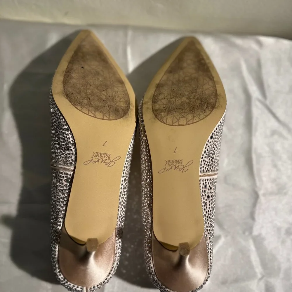 Jewel by Badgley Mischka Crystal Pointed Toe Heels - Picture 6 of 10